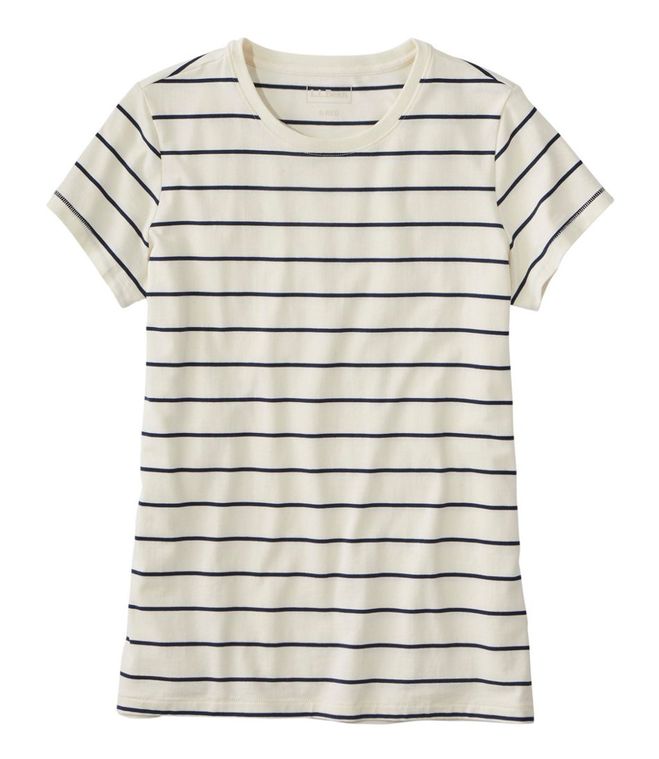 L.L.BeanWomen's Soft Stretch Supima-Blend Tee, Crewneck Short-Sleeve Striped