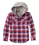 L.L.BeanKids' Fleece-Lined Flannel Shirt, Hooded Plaid