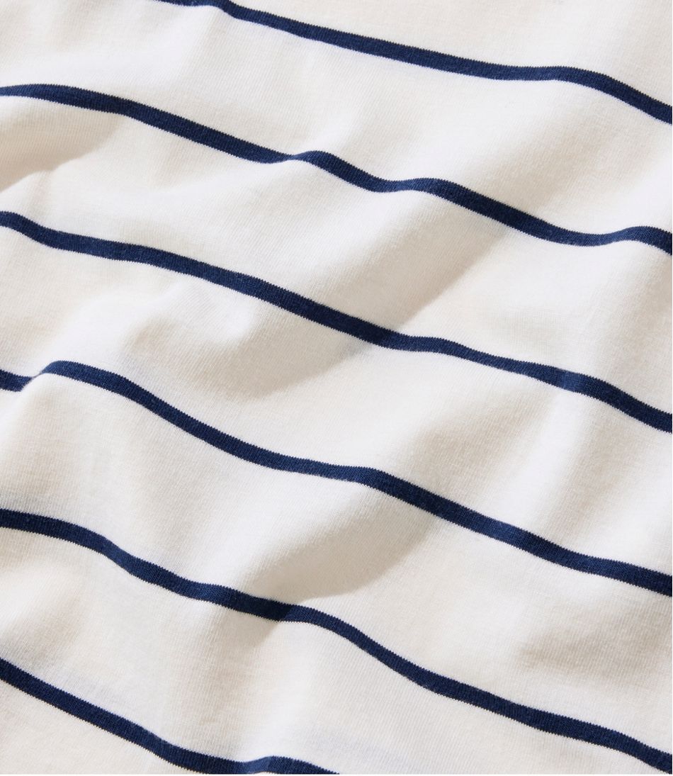 L.L.BeanWomen's Soft Stretch Supima-Blend Tee, Scoopneck Short-Sleeve Stripe