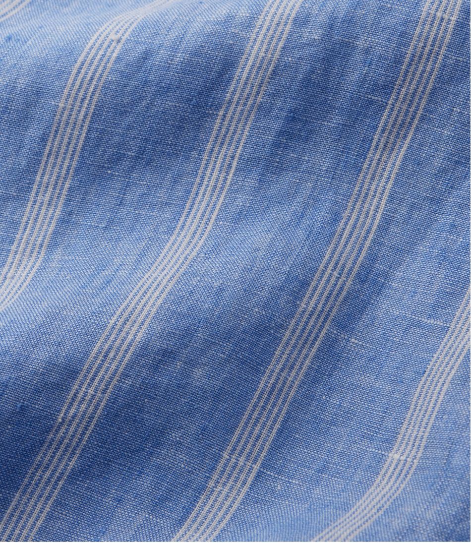 L.L.BeanWomen's Premium Washable Linen Shirt, Splitneck Stripe