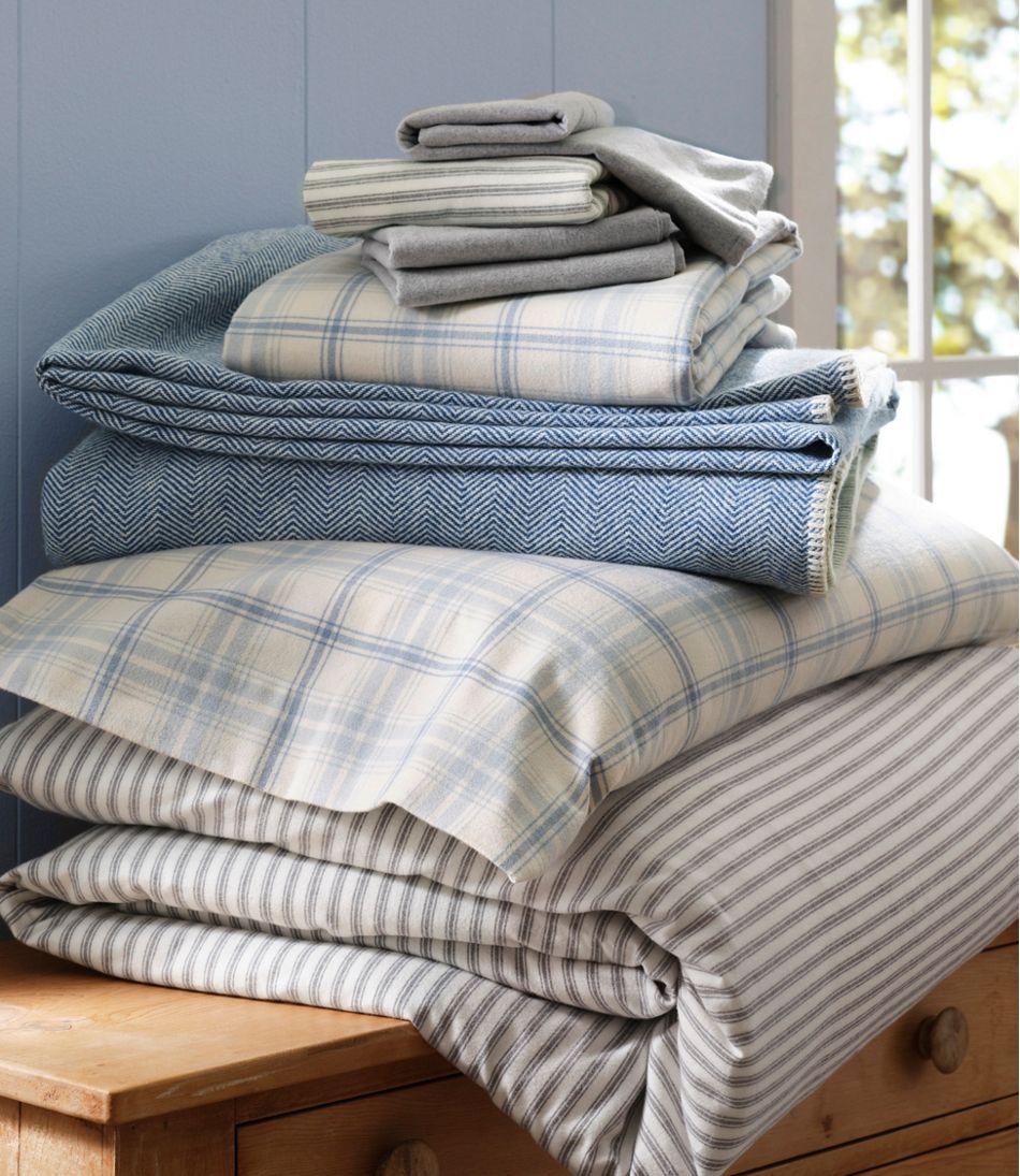 L.L.BeanUltrasoft Comfort Flannel Comforter Cover Collection, Stripe