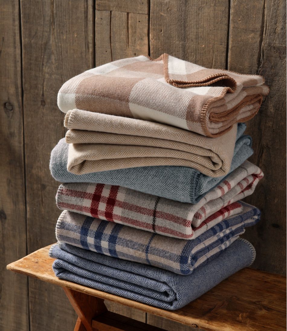 L.L.BeanWashable Wool Blanket, Herringbone