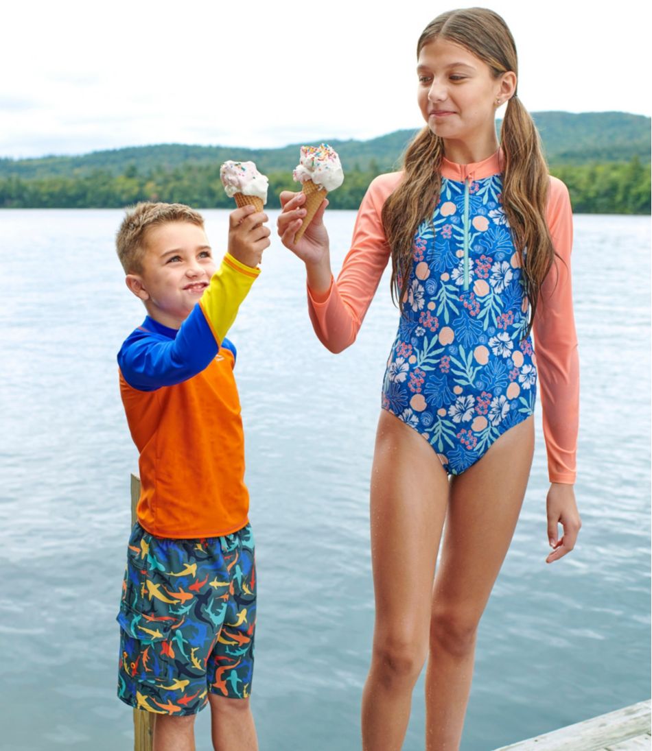 L.L.BeanGirls' Watersports Swimwear, Rashguard One-Piece