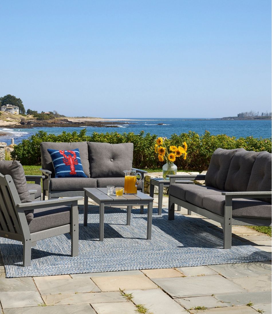 L.L.BeanAll-Weather Patio Chair with Textured Cushion, Slate Gray