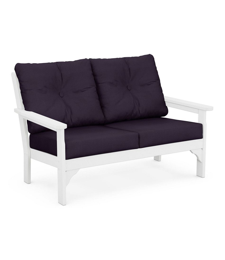 L.L.BeanAll-Weather Patio Loveseat with Textured Cushion, White
