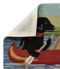 L.L.BeanIndoor/Outdoor Vacationland Rug, Dog Canoe