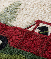 L.L.BeanWool Hooked Novelty Rug, Dog Caravan