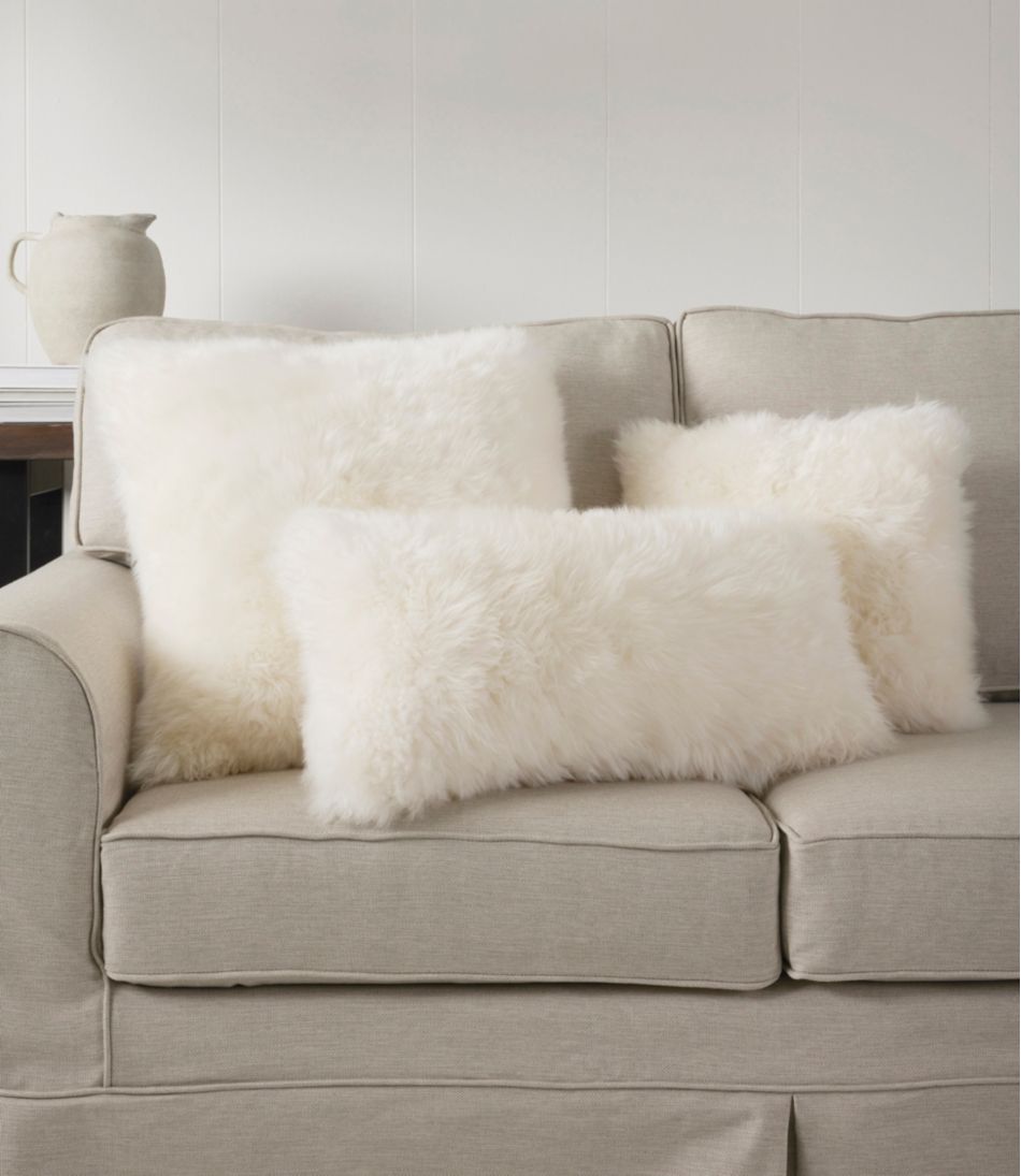 L.L.BeanSheepskin Throw Pillow, 11" x 22"
